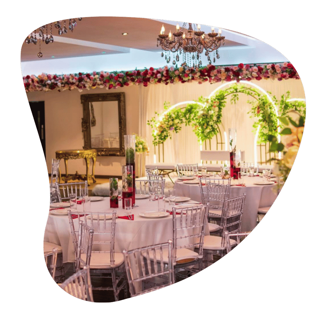 Comprehensive view of a premier event venue in Bradford setup for grand wedding ceremonies.